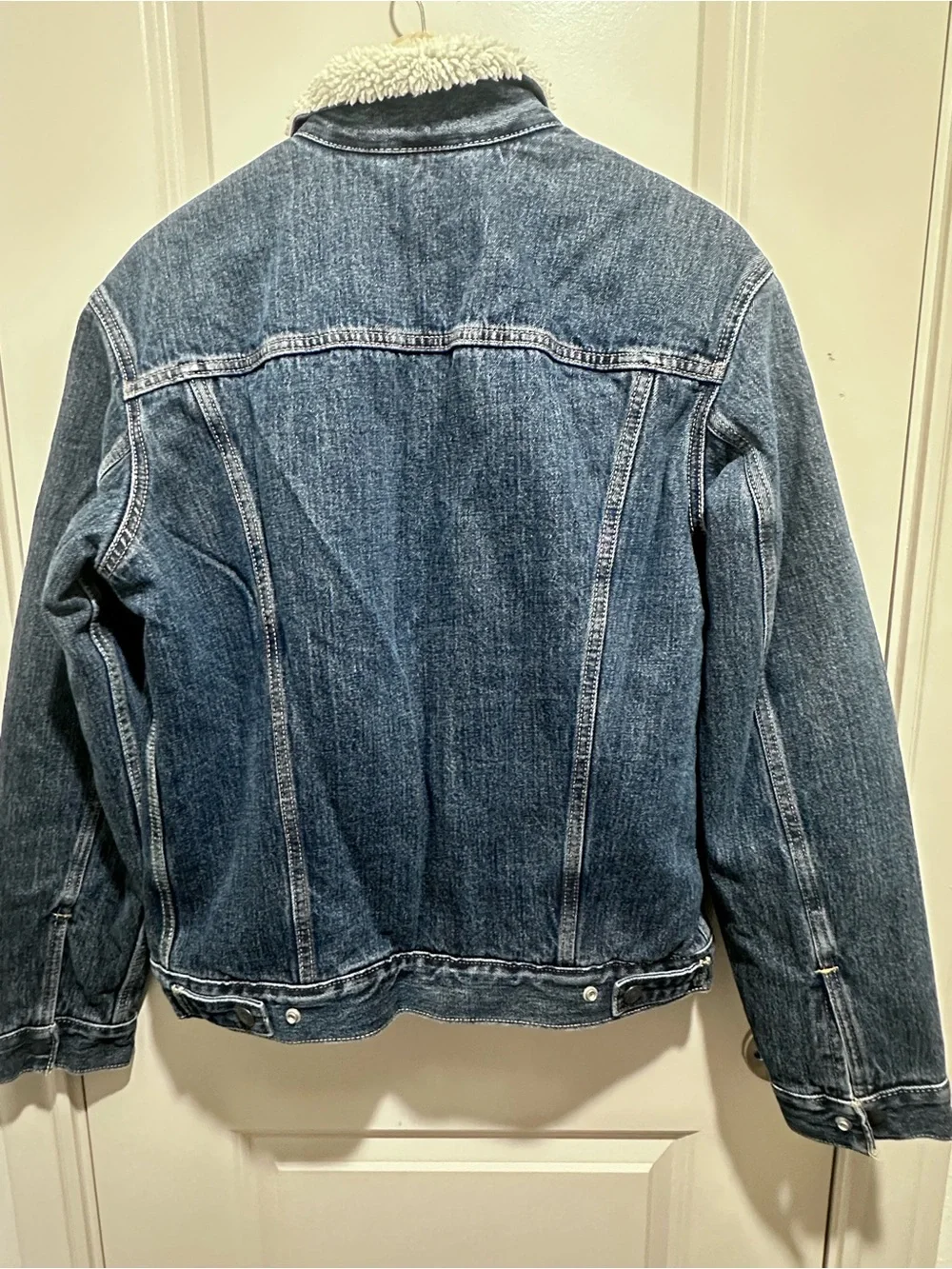 Levi's Blue Denim Jacket with Cream Sherpa Collar